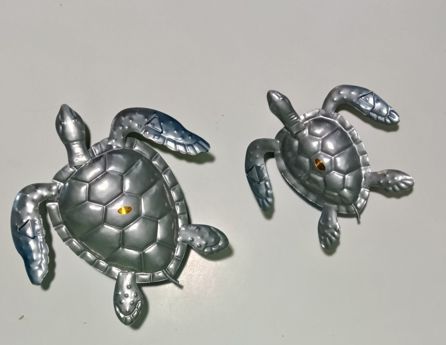 2 Piece Large One 8.5 inches Smaller One 6.5 inchesSet Metal Turtles Wall Mount