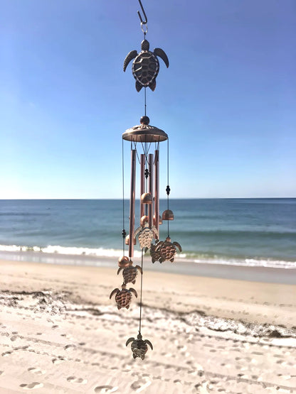 Metal Turtle Wind Chime Aluminum Beach Pattern Decor