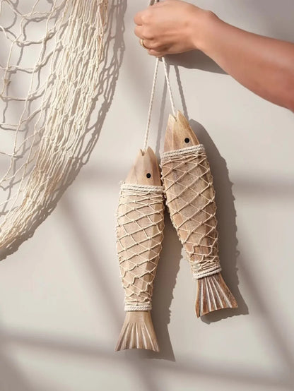 Rustic Wooden Fish Wall Decor - Nautical Ornament by UNIQUE FINDS, Ready to Hang