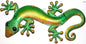 23.75 Inch Green and Yellow Gecko Lizard Metal And Glass Wall Artwork