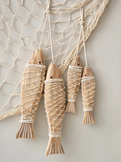 Rustic Wooden Fish Wall Decor - Nautical Ornament by UNIQUE FINDS, Ready to Hang