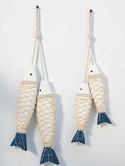 Rustic Wooden Fish Wall Decor - Nautical Ornament by UNIQUE FINDS, Ready to Hang
