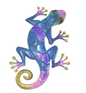 17 Inch Blue and Purple Gecko Lizard Metal Wall Artwork