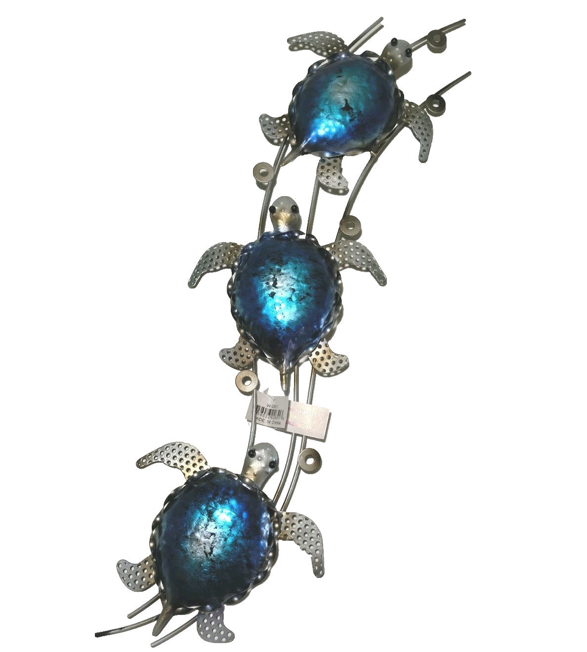 29 Inches High x 7 3/4 Inches Wide Triple Metal Wall Sea Turtles