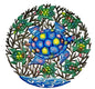 23 inches Antoine- Blue & Turquoise Turtles Hand Made Metal Drum Artwork