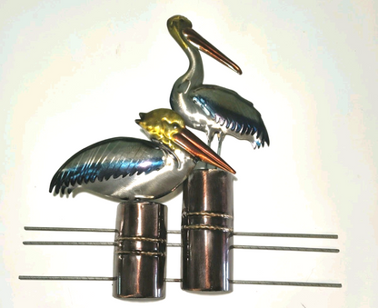 19 1/4 Inches High x 18 3/4 Inches Wide Two Pelicans on Pilons Wall Decor