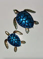 2 Piece Large One 8.5 inches Smaller One 6.5 inchesSet Metal Turtles Wall Mount 