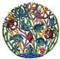 23 inches Oil Drum Top Multicolor Fish Made in Haiti Hand Made Metal Drum Art