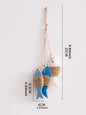 Rustic Wooden Fish Wall Decor - Nautical Rope Hanging Ornament for Home