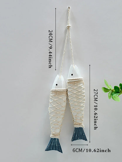Rustic Wooden Fish Wall Decor - Nautical Ornament by UNIQUE FINDS, Ready to Hang