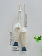 Rustic Wooden Fish Wall Decor - Nautical Rope Hanging Ornament for Home