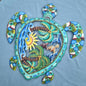 23 inches Antoine- Full of Colors Turtle Scene Hand Made Metal Drum Artwork
