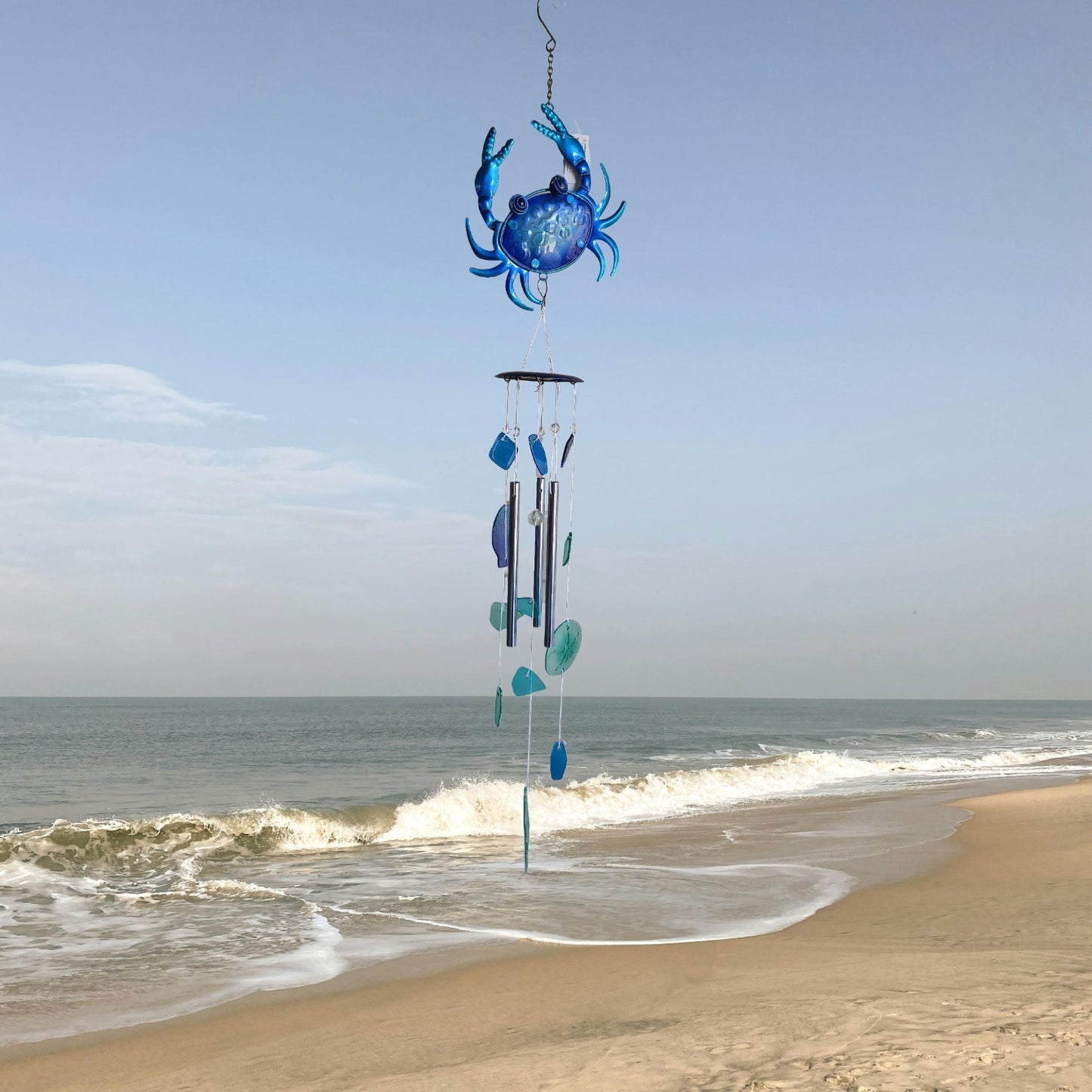 Blue Crab Wind Chime Sunset Vista Designs Medium Nautical Garden Decor 38 inches