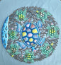 23 inches Antoine- Blue & Turquoise Turtles Hand Made Metal Drum Artwork