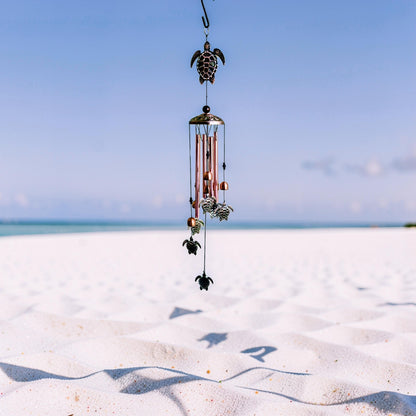 Metal Turtle Wind Chime Aluminum Beach Pattern Decor