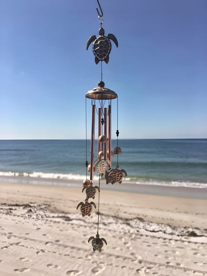 Metal Turtle Wind Chime Aluminum Beach Pattern Decor