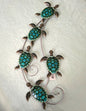 Sea Turtle Metal Wall Sculpture 5 Turquoise Blue Turtles Decorative Wall Art