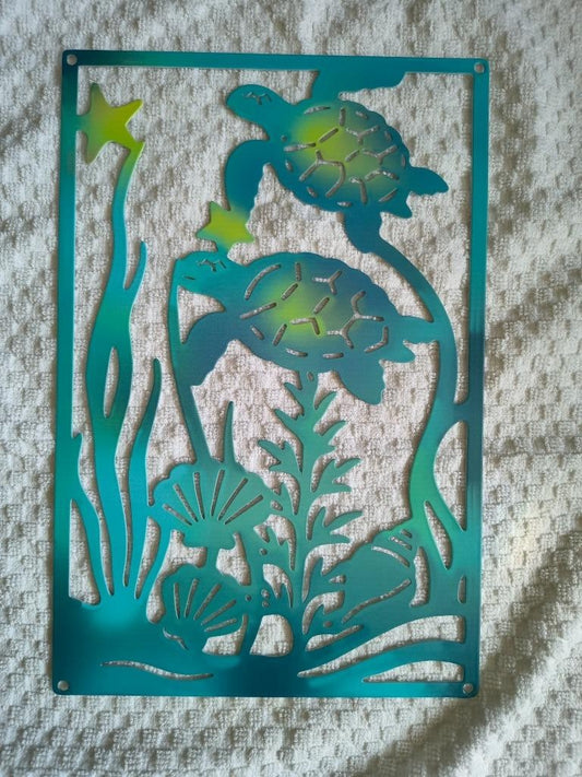 Metal Wall Decorations Ocean Walls Art for Living Room Turtle Fence Art Decor